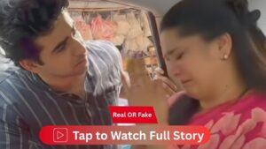 ​A woman crying in a car with a man while a mother watches.